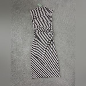 H&M Black and Cream Striped Dress